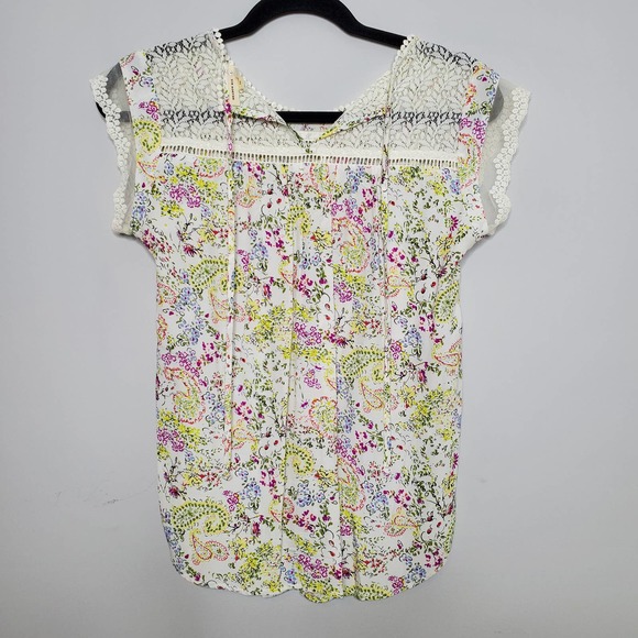 ANTHROPOLOGIE • White Meadow Rue Nellore Floral Lace Blouse Sz XS - Picture 7 of 7